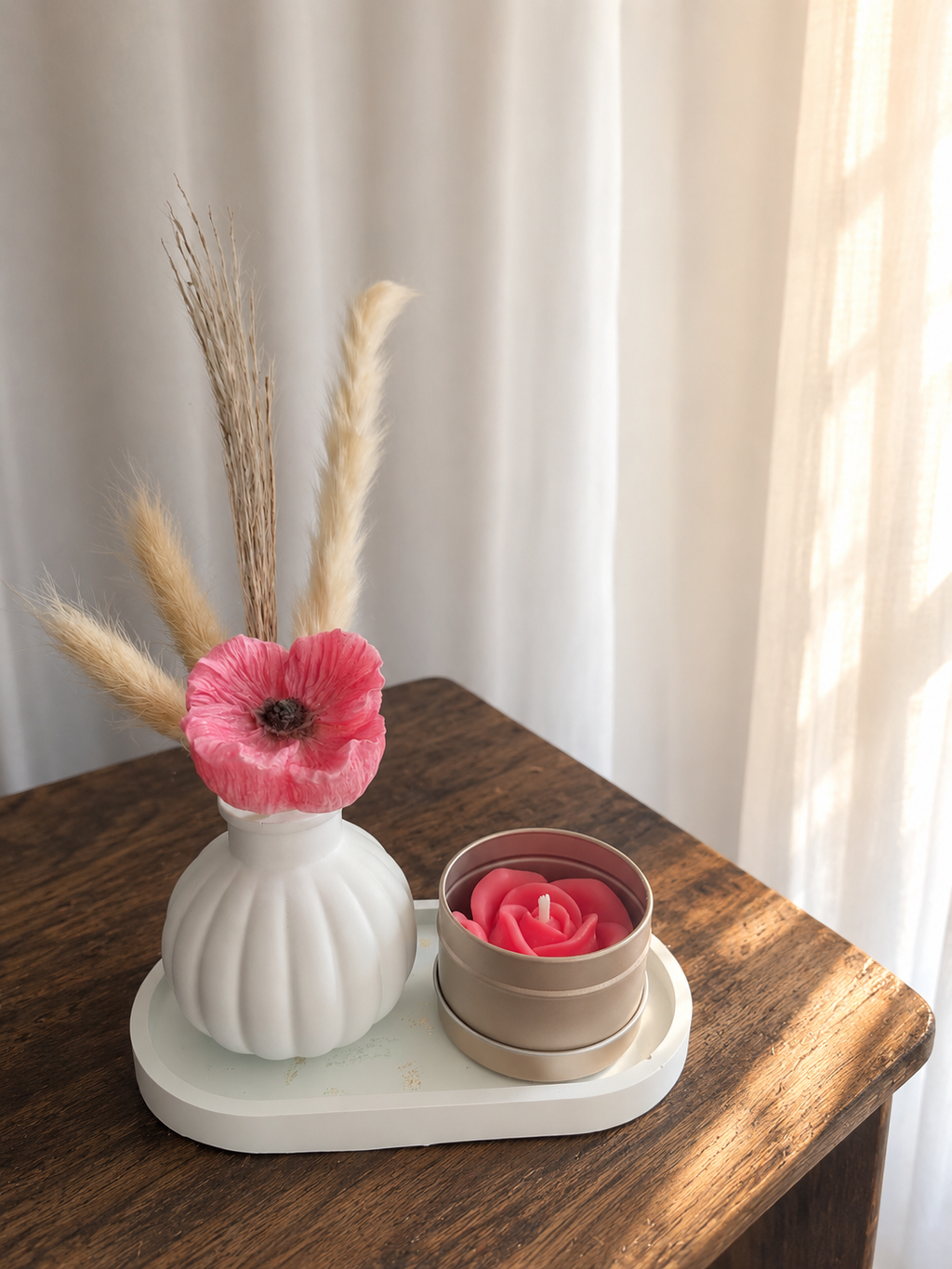 Duo "Coquelicot et Rose"