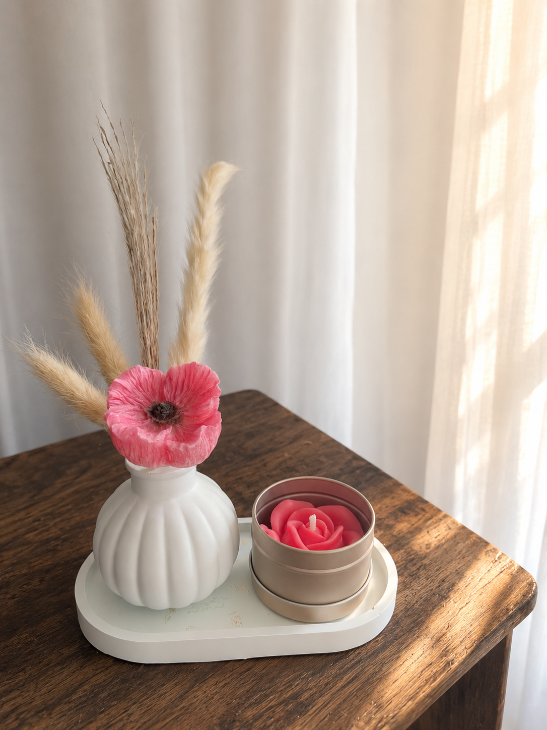 Duo "Coquelicot et Rose"